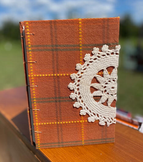 Handbound notebook made with vintage materials